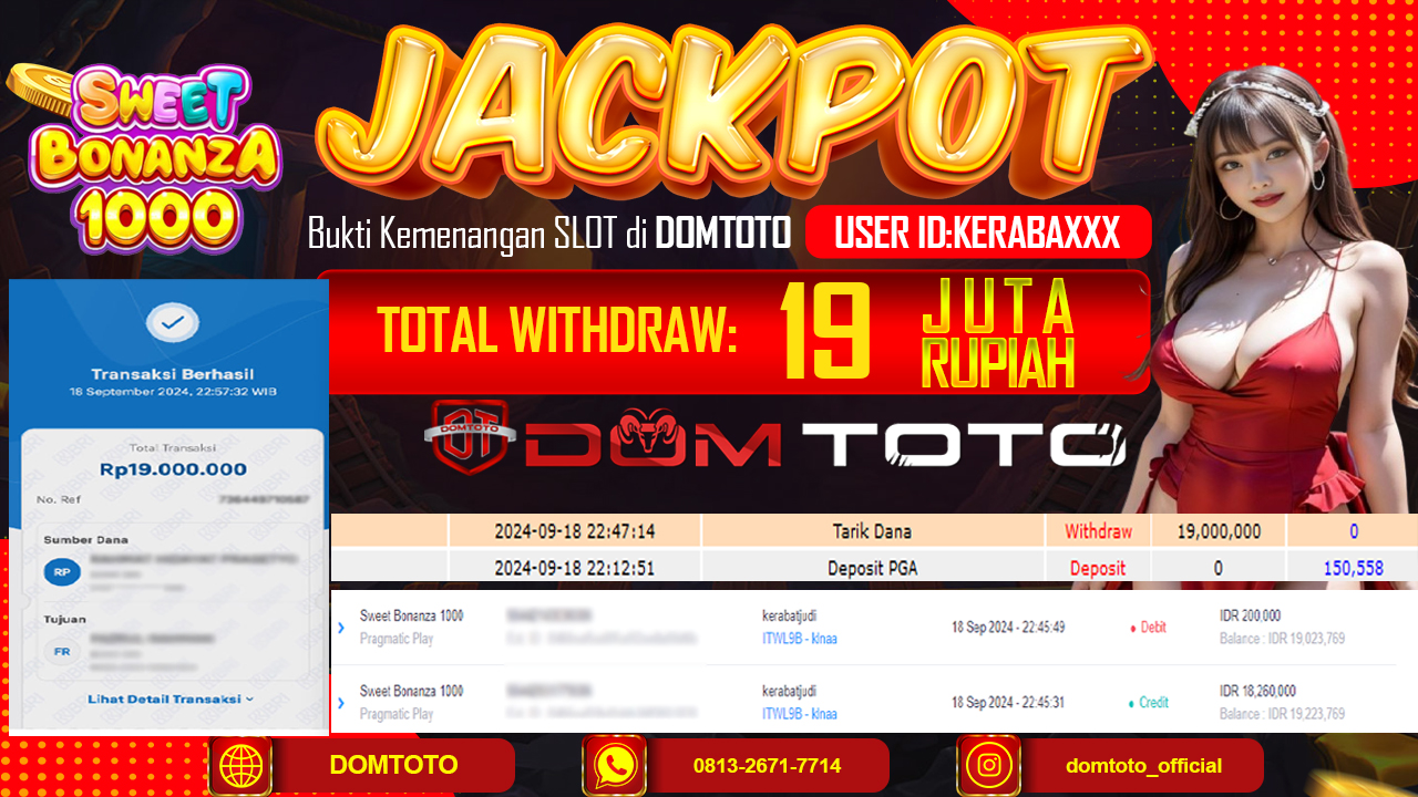JACKPOT SLOT SWEET BONANZA 1000 19 SEPTEMBER 2024